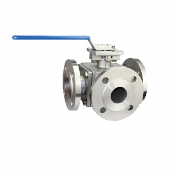 Three way flange ball valve