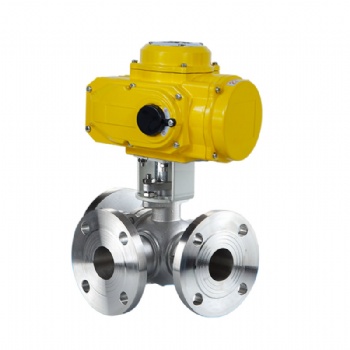 Electric 3way flange ball valve